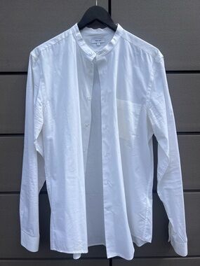 Reiss White Mandarin Collar Dress Shirt